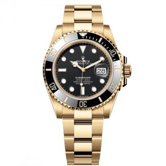 【Super Clone】Rolex Submariner 41mm Yellow Gold Black Dial Black Bezel - 126618LN