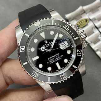 【Super Clone】Rolex Submariner 126610LN Black Rubber Strap Black Dial 41mm Mens Replica Watch