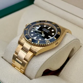 【Super Clone】Rolex Submariner 41mm Yellow Gold Black Dial Black Bezel - 126618LN