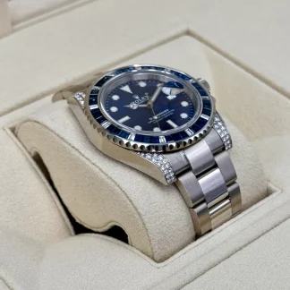 【Super Clone】Rolex Submariner Date 116659SABR 18K White Gold Diamonds Sapphires UNWORN