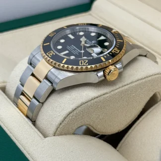 【Super Clone】Rolex Submariner 41mm Two-Tone Yellow Gold Black Dial Black Bezel - 126613LN