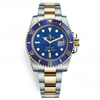 【Super Clone】Rolex Submariner Two-Tone Yellow Gold & Steel Rolesor - Blue Dial Ceramic Bezel (Ref# 116613LB)