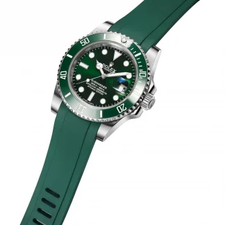 【Super Clone】Rolex Submariner 126610LV Green Rubber Strap Black Dial 41mm Mens Replica Watch