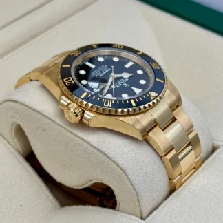 【Super Clone】Rolex Submariner 41mm Yellow Gold Black Dial Black Bezel - 126618LN