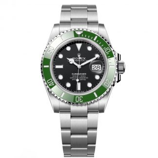 【Super Clone】Rolex Submariner 41mm Stainless Steel Black Dial Green Bezel "Starbucks/Kermit" - 126610LV