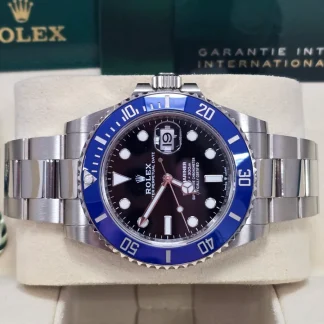 【Super Clone】Rolex White Gold Submariner Date Watch - The Blueberry - Blue Bezel - Black Dial (Ref # 126619LB)