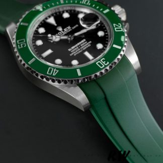 【Super Clone】Rolex Submariner 126610LV Green Rubber Strap Black Dial 41mm Mens Replica Watch