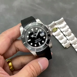【Super Clone】Rolex Submariner 126610LN Black Rubber Strap Black Dial 41mm Mens Replica Watch