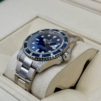 【Super Clone】Rolex Submariner Date 116659SABR 18K White Gold Diamonds Sapphires UNWORN