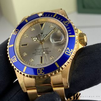 【Super Clone】Rolex Submariner 16618 Serti Dial Blue Bezel 40mm Mens Replica Watch