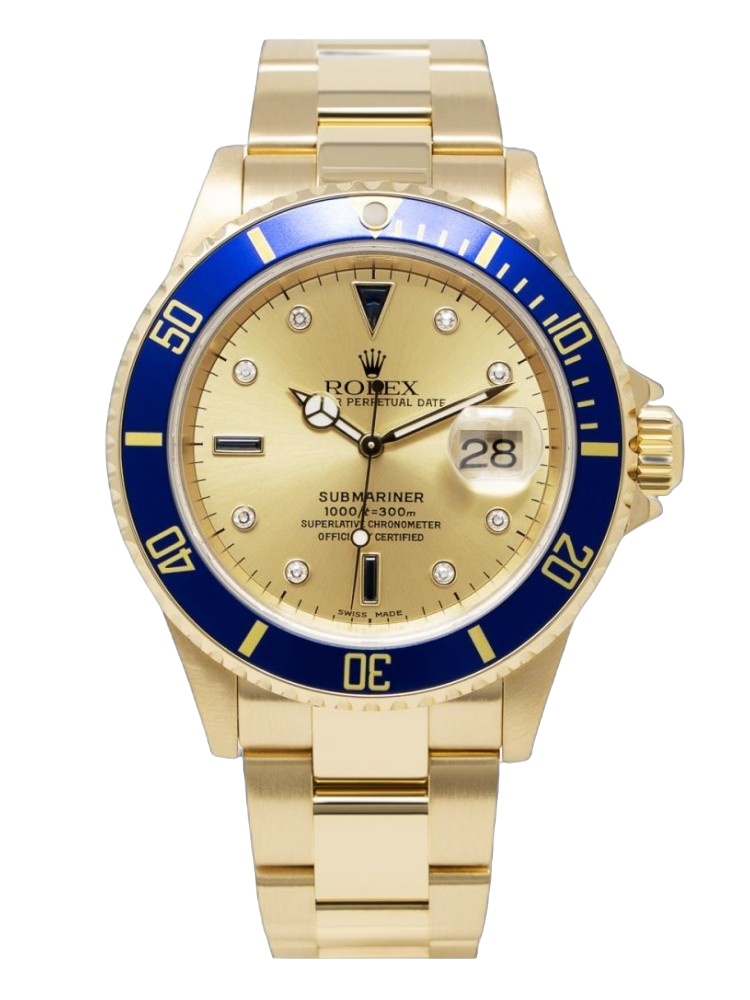 【Super Clone】Rolex Submariner Date 16613 Champagne Serti Dial 40mm Mens Replica Watch