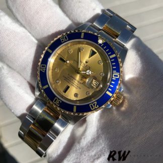 【Super Clone】Rolex Submariner Date 16613 Champagne Serti Dial 40mm Mens Replica Watch