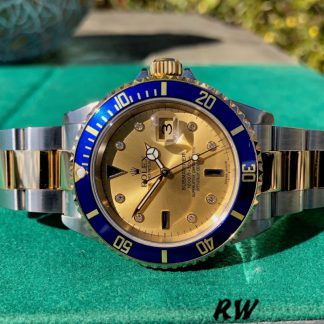 【Super Clone】Rolex Submariner Date 16613 Champagne Serti Dial 40mm Mens Replica Watch