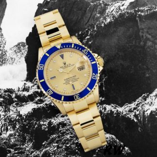 【Super Clone】Rolex Submariner 16618 Yellow Gold Champagne Dial 40mm Mens Replica Watch