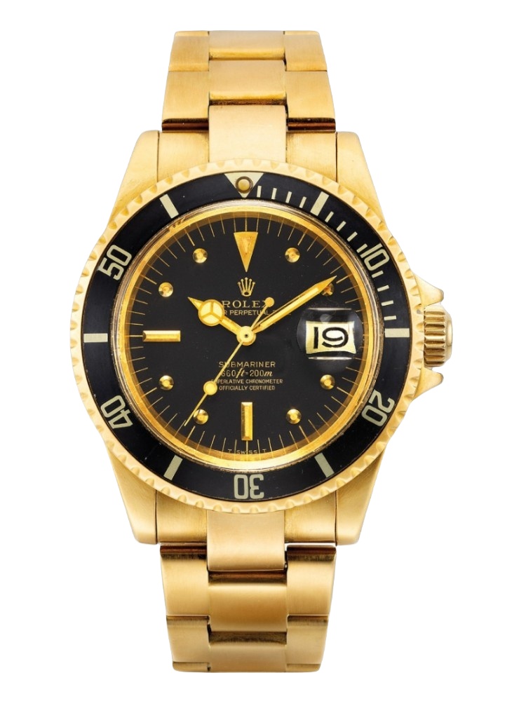【Super Clone】Rolex Submariner 1680/8 Black dial Yellow Gold 40mm Mens Replica Watch