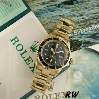 【Super Clone】Rolex Submariner 1680/8 Black dial Yellow Gold 40mm Mens Replica Watch