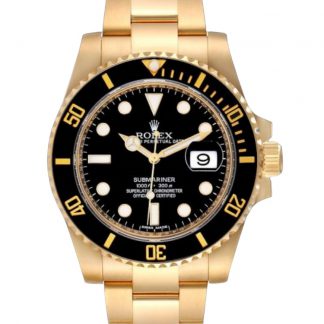 【Super Clone】Rolex Submariner 116618 Yellow Gold Black Dial 40mm Mens Replica Watch