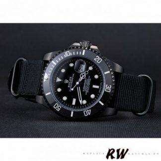【Super Clone】Rolex Submariner 622006 Black nylon strap Black Dial 40mm Mens Replica Watch