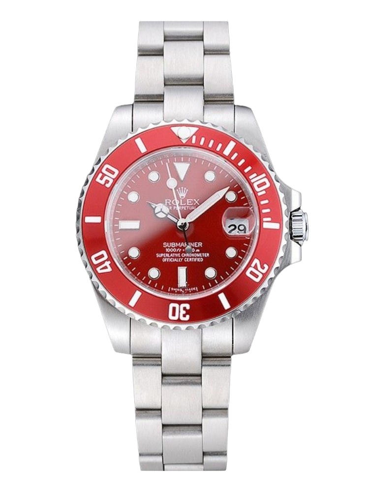 【Super Clone】Rolex Submariner 16610 Stainless Steel Refinished Red Dial 40mm Mens Replica Watch