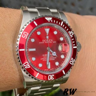 【Super Clone】Rolex Submariner 16610 Stainless Steel Refinished Red Dial 40mm Mens Replica Watch
