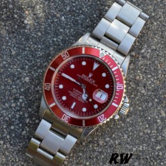 【Super Clone】Rolex Submariner 16610 Stainless Steel Refinished Red Dial 40mm Mens Replica Watch