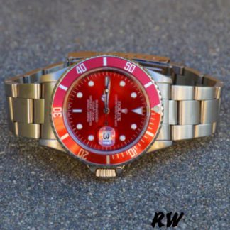 【Super Clone】Rolex Submariner 16610 Stainless Steel Refinished Red Dial 40mm Mens Replica Watch