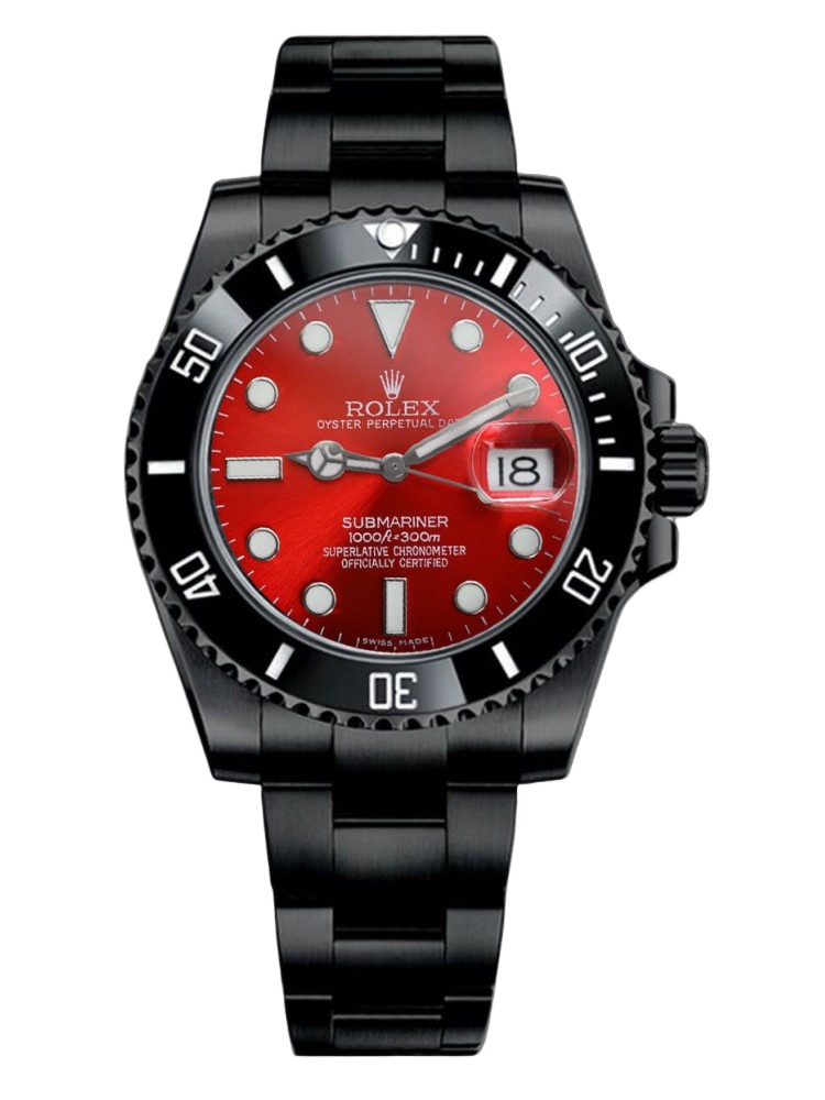 【Super Clone】Rolex Submariner Date 116610LN Red Dial Black PVD/DLC Stainless Steel 40MM Mens Replica Watch