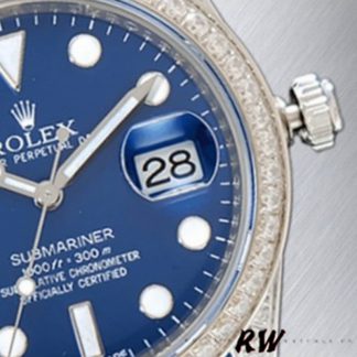 【Super Clone】Rolex Submariner 116610 Blue Dial Blue Rubber strap 40mm Mens Replica Watch