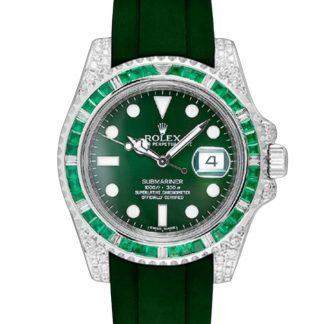 【Super Clone】Rolex Submariner 116610 Green Dial Rubber strap 40mm Mens Replica Watch