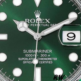 【Super Clone】Rolex Submariner 116610 Green Dial Rubber strap 40mm Mens Replica Watch