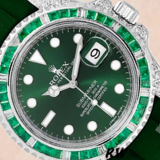 【Super Clone】Rolex Submariner 116610 Green Dial Rubber strap 40mm Mens Replica Watch
