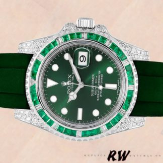 【Super Clone】Rolex Submariner 116610 Green Dial Rubber strap 40mm Mens Replica Watch