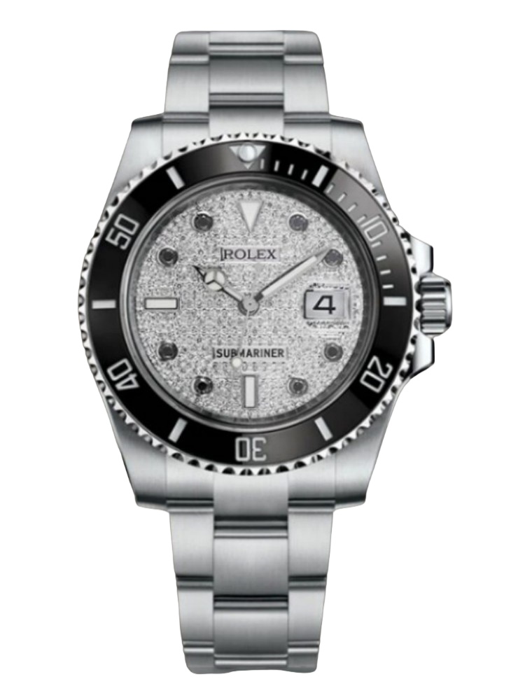 【Super Clone】Rolex Submariner 116610 Diamond Paved Dial Stainless Steel 40mm Mens Replica Watch