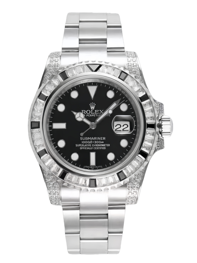 【Super Clone】Rolex Submariner 116610 Black Dial Diamond Case 40MM Men's Watch