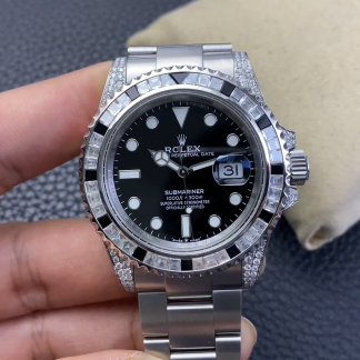 【Super Clone】Rolex Submariner 116610 Black Dial Diamond Case 40MM Men's Watch