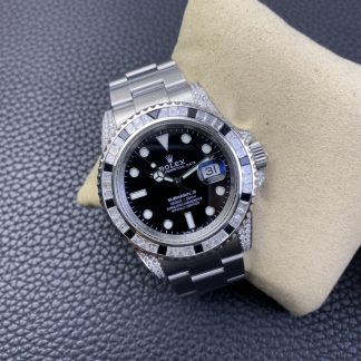 【Super Clone】Rolex Submariner 116610 Black Dial Diamond Case 40MM Men's Watch