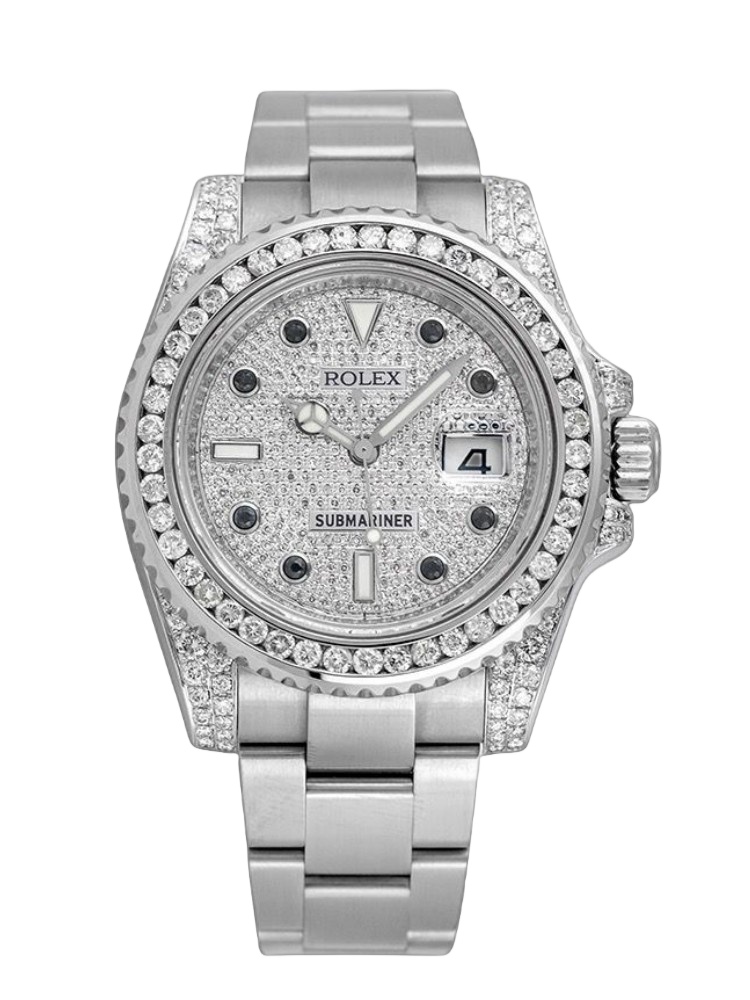 【Super Clone】Rolex Submariner Date 116610LN Custom Diamond 40MM Mens Replica Watch