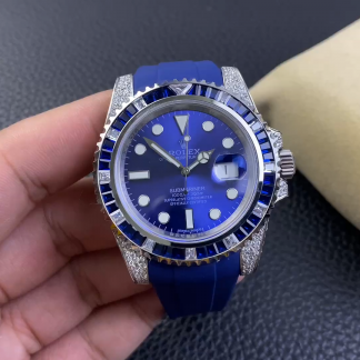 【Super Clone】Rolex Submariner 116610 Diamond Case Blue Dial 40MM Men's Watch