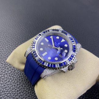 【Super Clone】Rolex Submariner 116610 Diamond Case Blue Dial 40MM Men's Watch