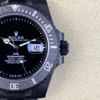【Super Clone】Rolex Submariner DIW Edition Parakeet Carbon Fiber Bezel 116610LB Black Dial