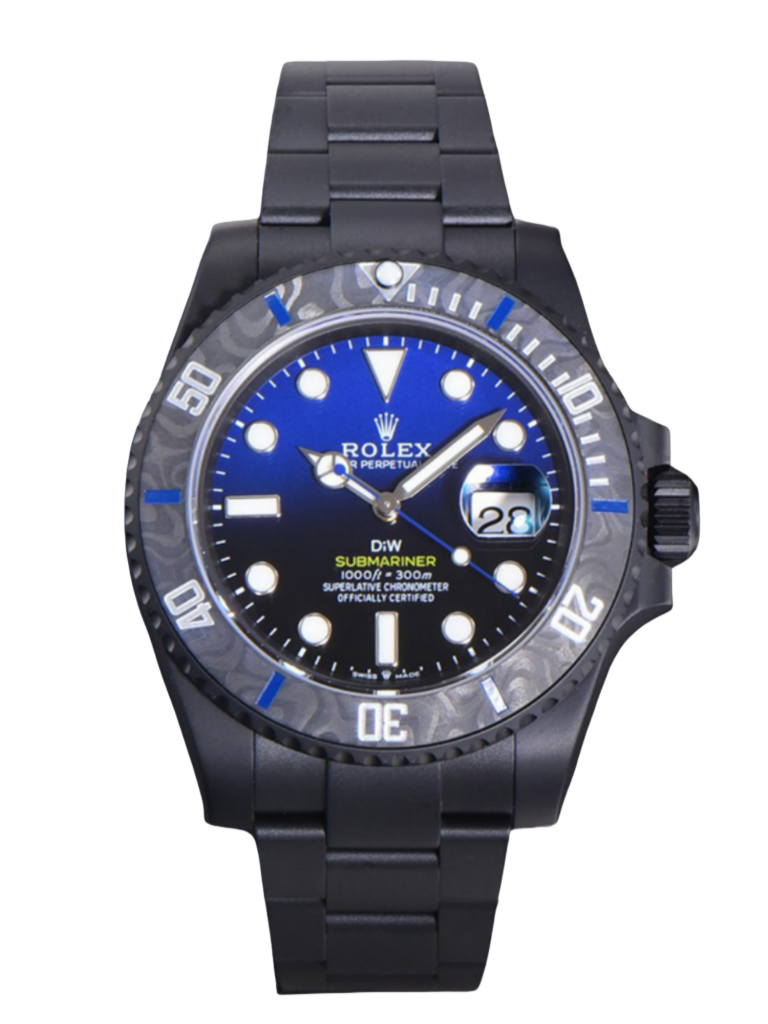【Super Clone】Rolex Submariner Diw 116610 PVD-DLC Stainless Steel Carbon Fiber Bezel Blue Dial