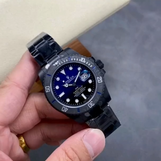 【Super Clone】Rolex Submariner Diw 116610 PVD-DLC Stainless Steel Carbon Fiber Bezel Blue Dial