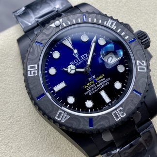 【Super Clone】Rolex Submariner Diw 116610 PVD-DLC Stainless Steel Carbon Fiber Bezel Blue Dial