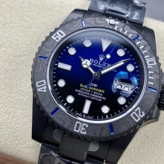 【Super Clone】Rolex Submariner Diw 116610 PVD-DLC Stainless Steel Carbon Fiber Bezel Blue Dial
