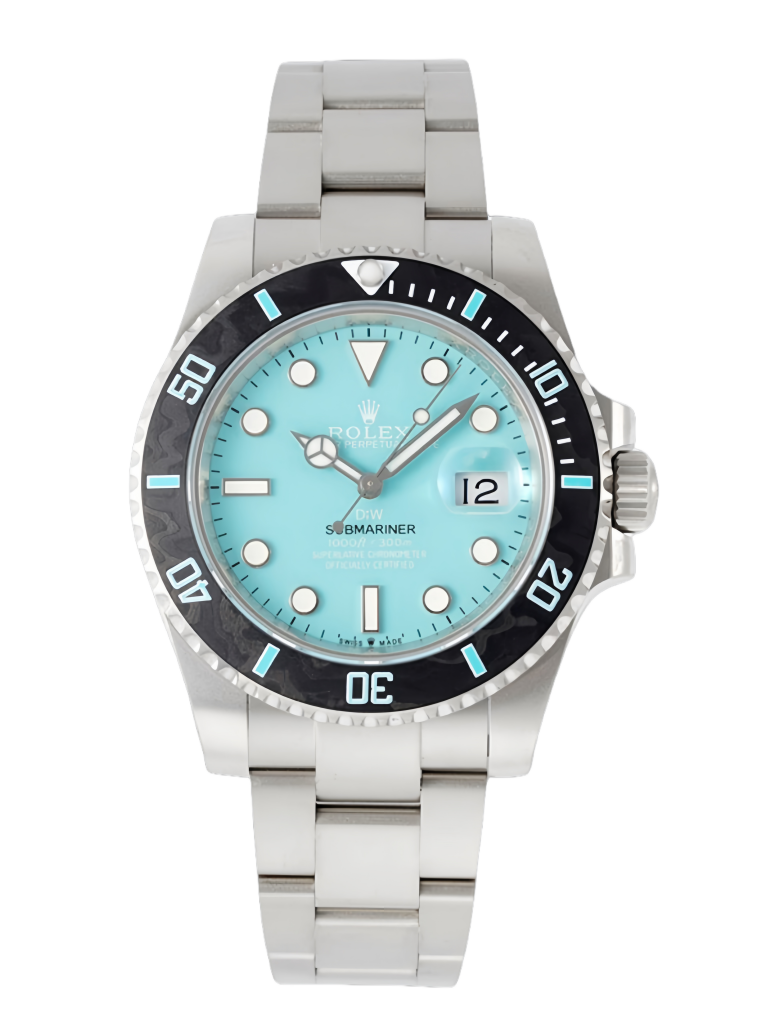 【Super Clone】Rolex Submariner Sandblasted DIWF Edition Carbon Bezel  Ice Blue Dial