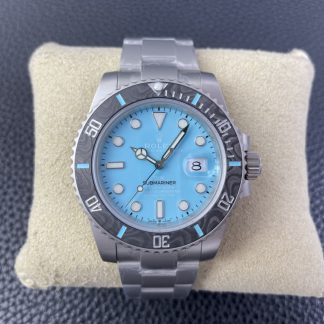 【Super Clone】Rolex Submariner Sandblasted DIWF Edition Carbon Bezel  Ice Blue Dial