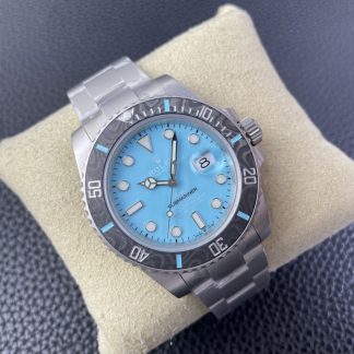 【Super Clone】Rolex Submariner Sandblasted DIWF Edition Carbon Bezel  Ice Blue Dial