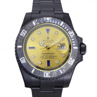 【Super Clone】Rolex Submariner Diw 116610 PVD-DLC Stainless Steel Carbon Fiber Bezel Champagne Dial