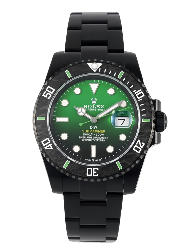 【Super Clone】Rolex Submariner 116610LV PVD-DLC Stainless Steel Carbon Fiber Bezel Green Dial