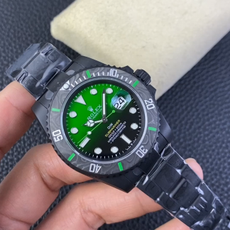 【Super Clone】Rolex Submariner 116610LV PVD-DLC Stainless Steel Carbon Fiber Bezel Green Dial